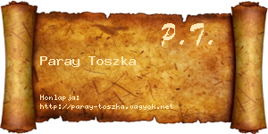 Paray Toszka névjegykártya